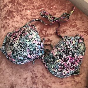 36DD Victoria’s Secret Neon Paint Splatter Bikini Top